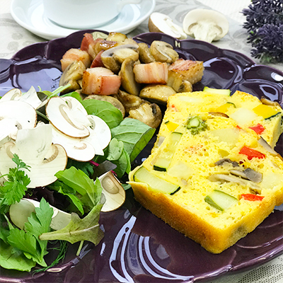 マッシュルームと野菜のケークサレプレート