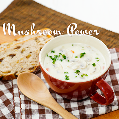 手間をかけずに本格的！マッシュルームの米粉チャウダー