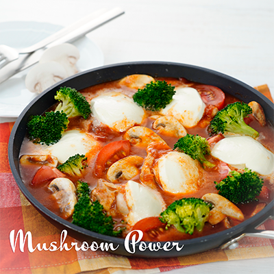 マッシュルーム･鶏もも肉･トマトのマルゲリータ風